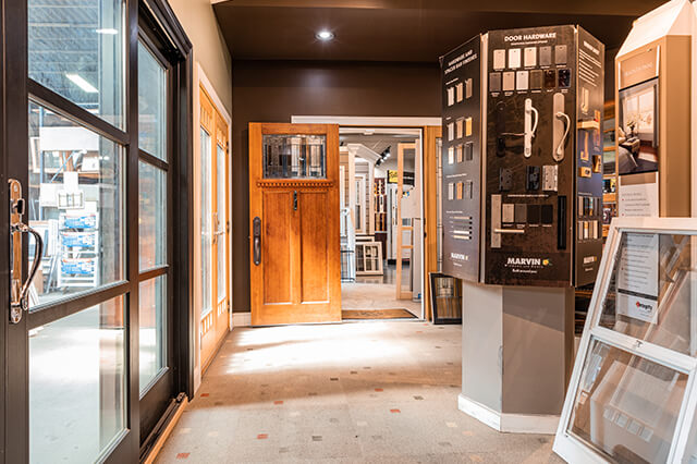 Interior of window and door showroom in Milwaukee