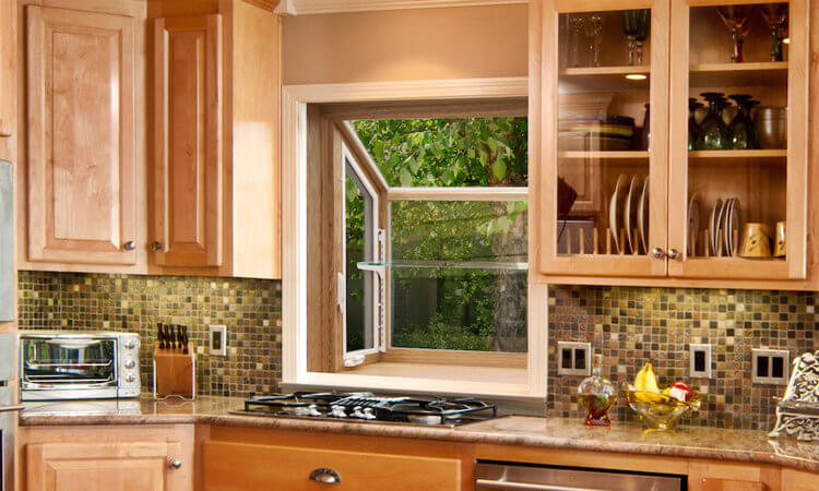 Garden window installed in kitchen